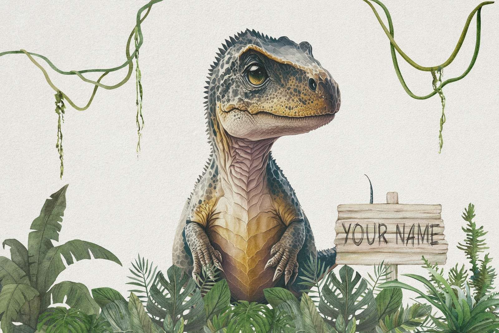 Młody t-rex w dżungli