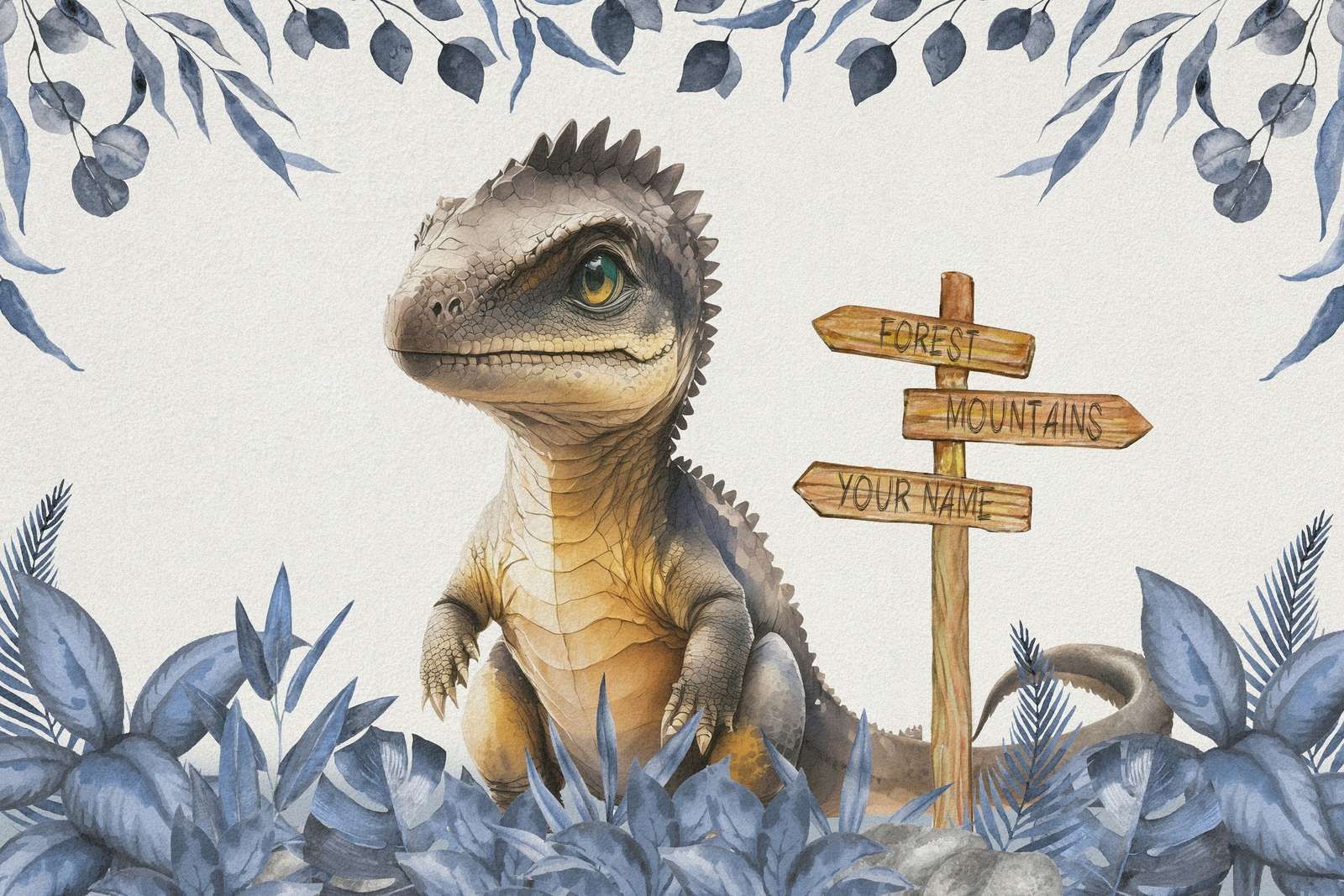 Młody spinozaur w niebieskiej dżungli