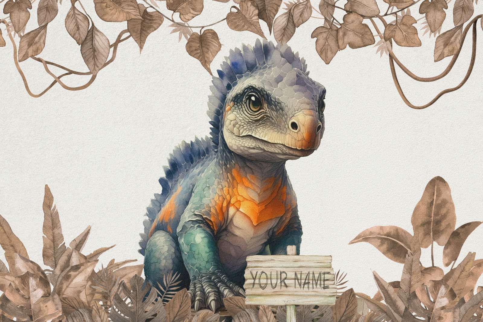 Młody ankylozaur w taupe dżungli