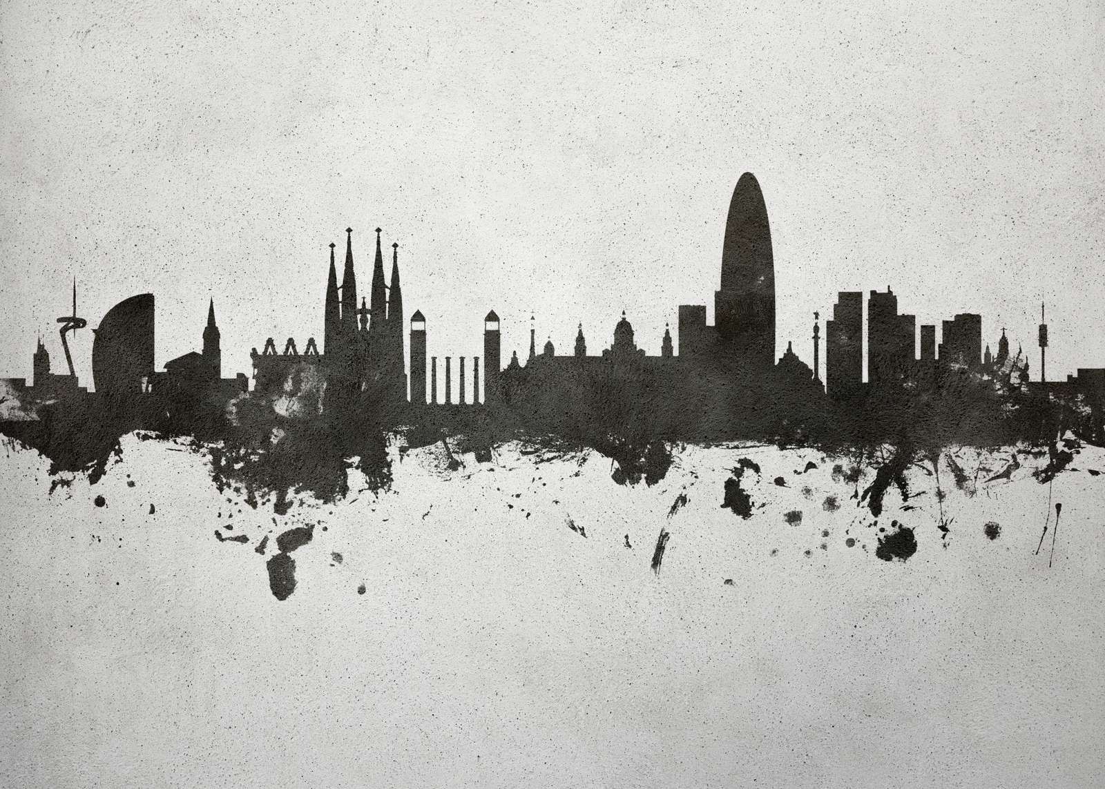 Akwarela panorama, Barcelona