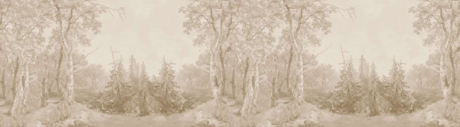 Krajobraz leśny beżowy panorama