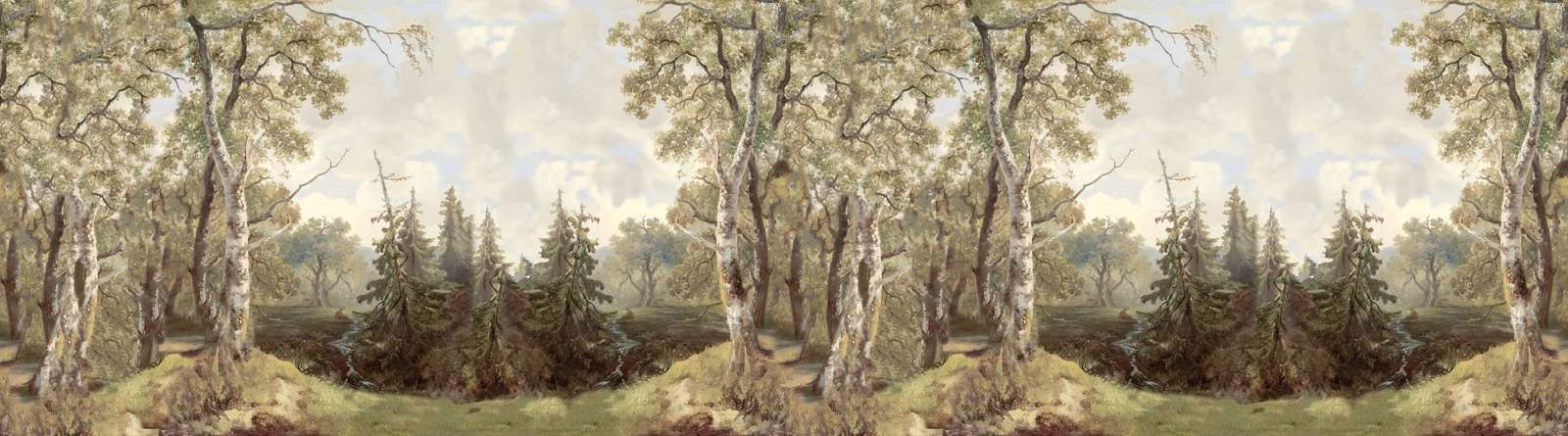 Panorama Kolorowego Krajobrazu Leśnego