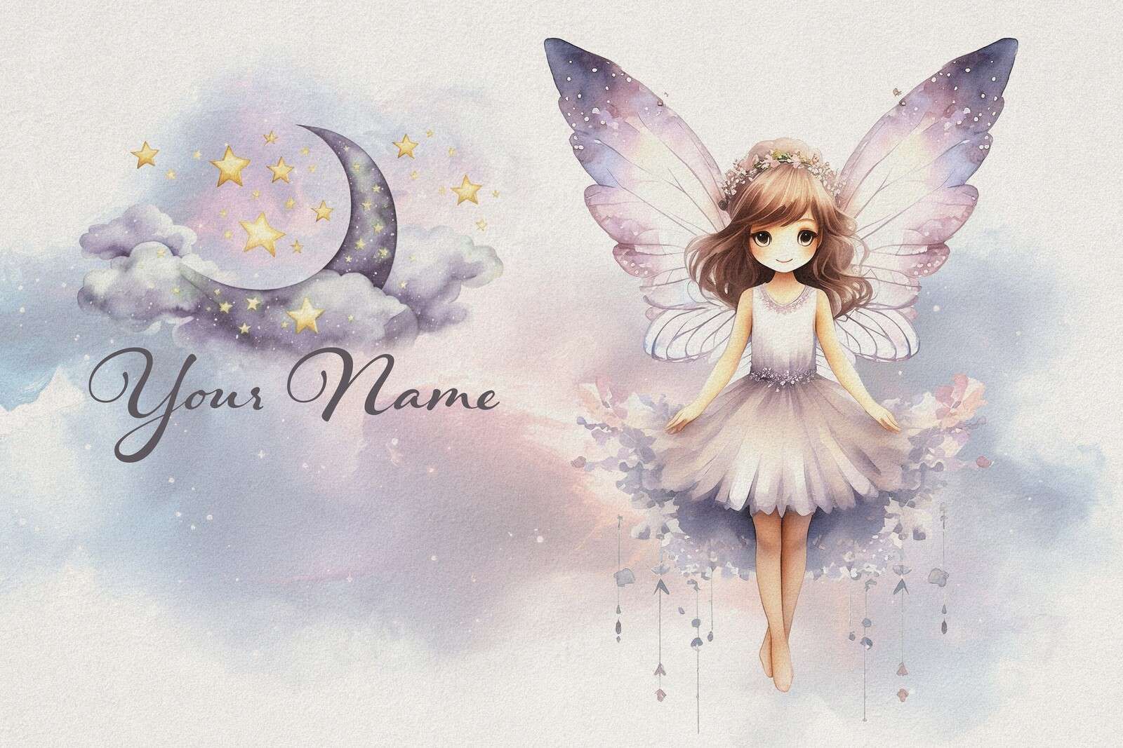 Elf pod księżycem i gwiazdami