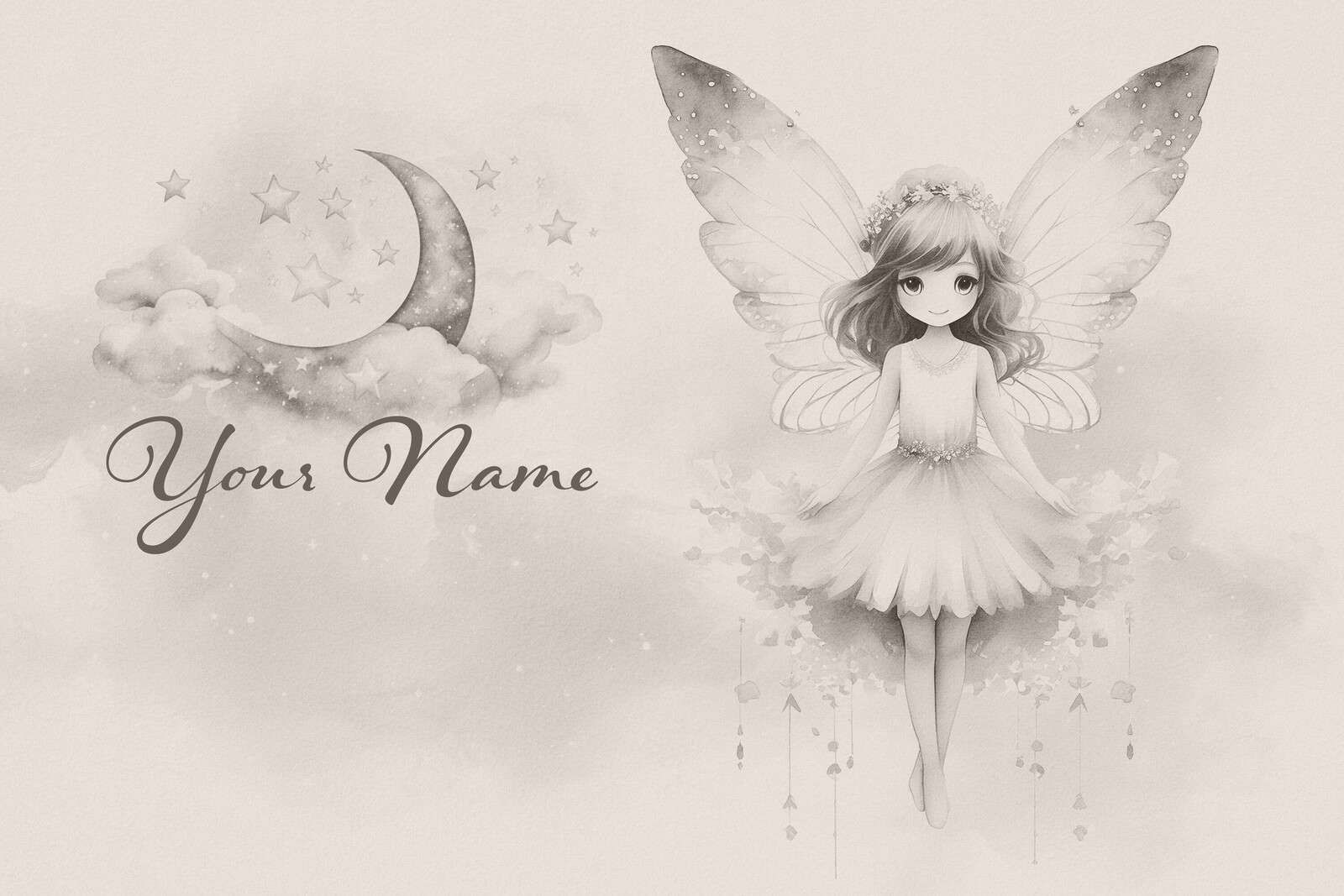 Nocna wróżka w księżycowym mglonym świetle.