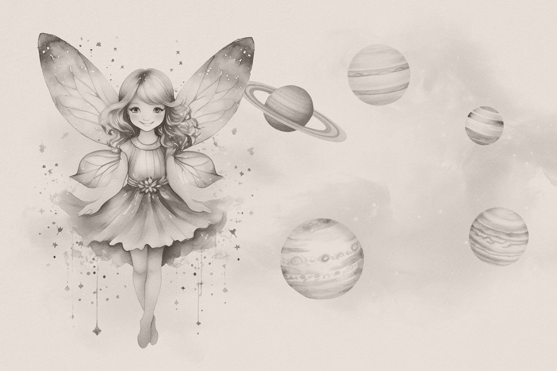 Elf kosmiczny w mgławicy gwiazd