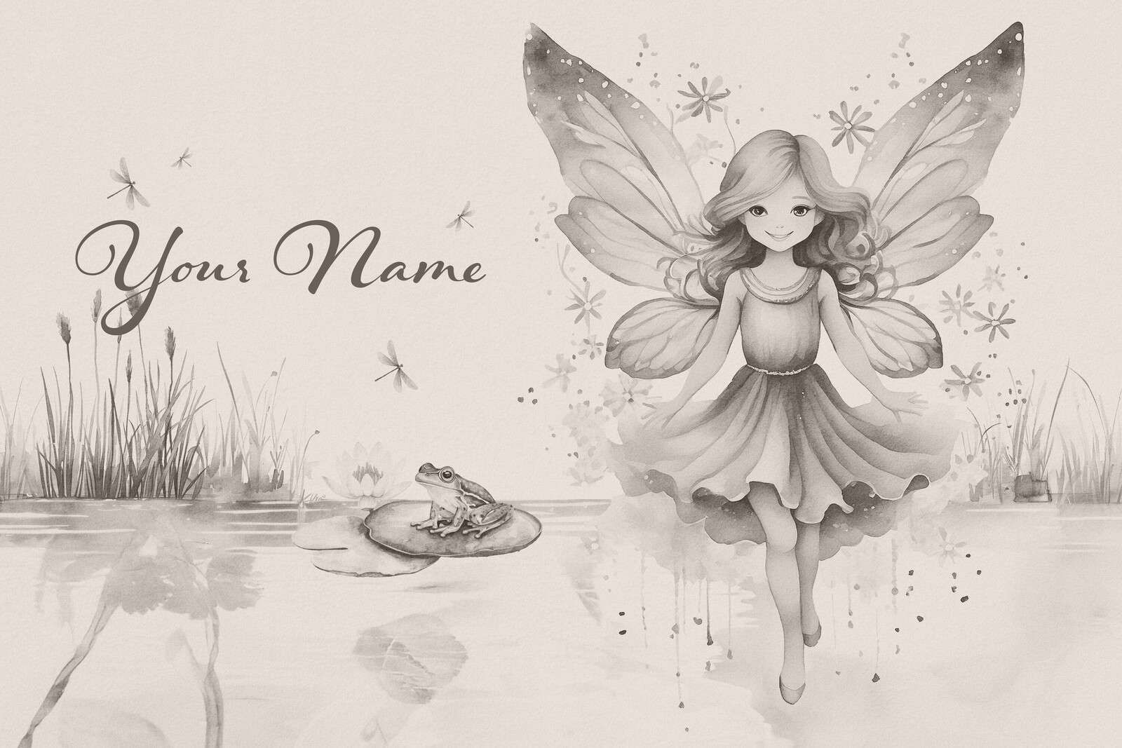 Wróżka stawowa z żabą w ciszy