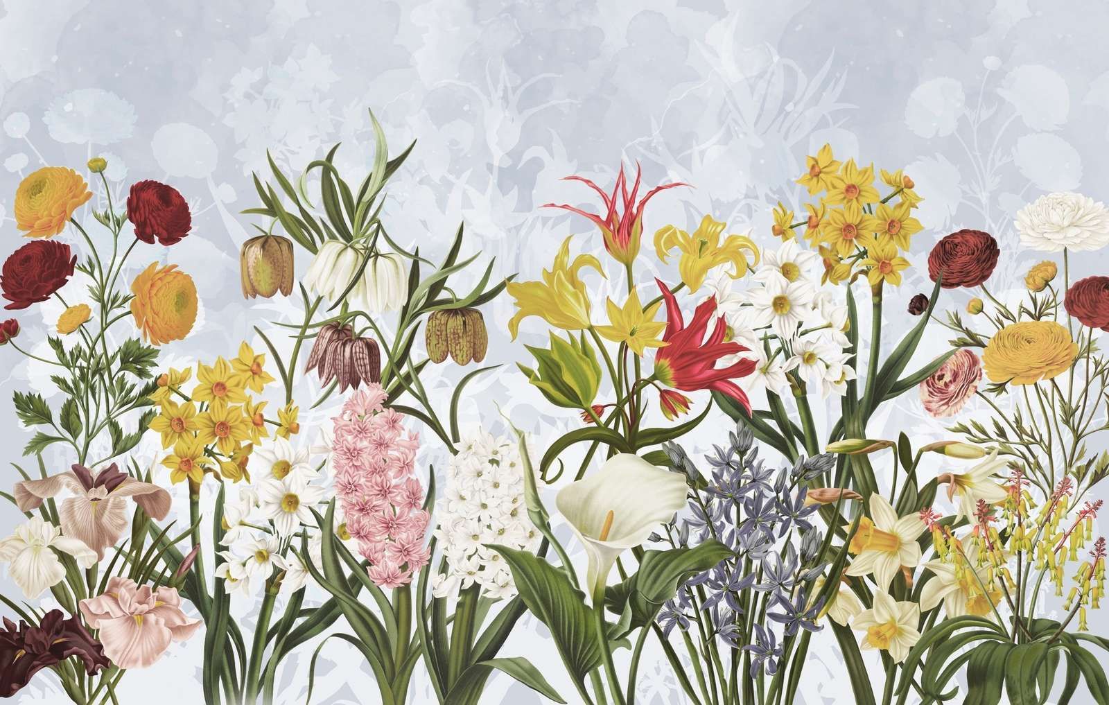 Kwiaty Wiosenne - Niebieskie Niebo w Chmurach