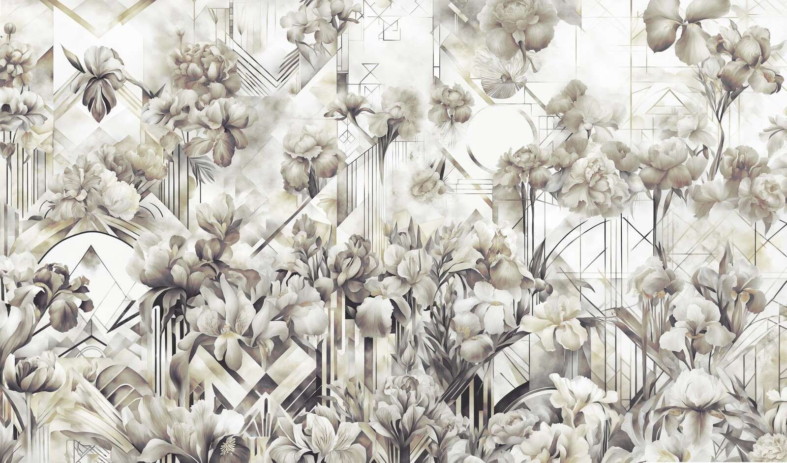 Ogromne akwarelowe irysy zielone