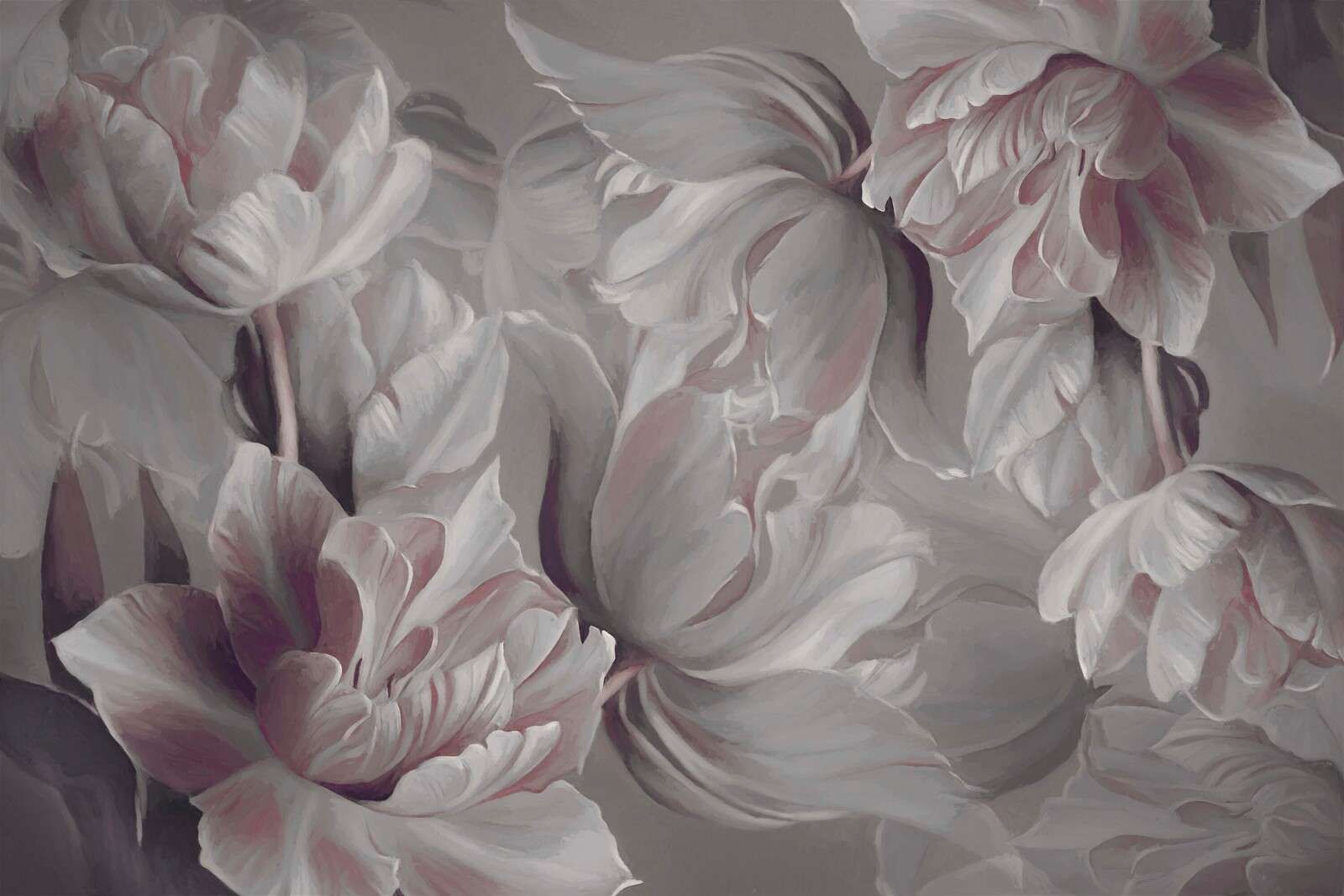 Duże Tulipany Szare