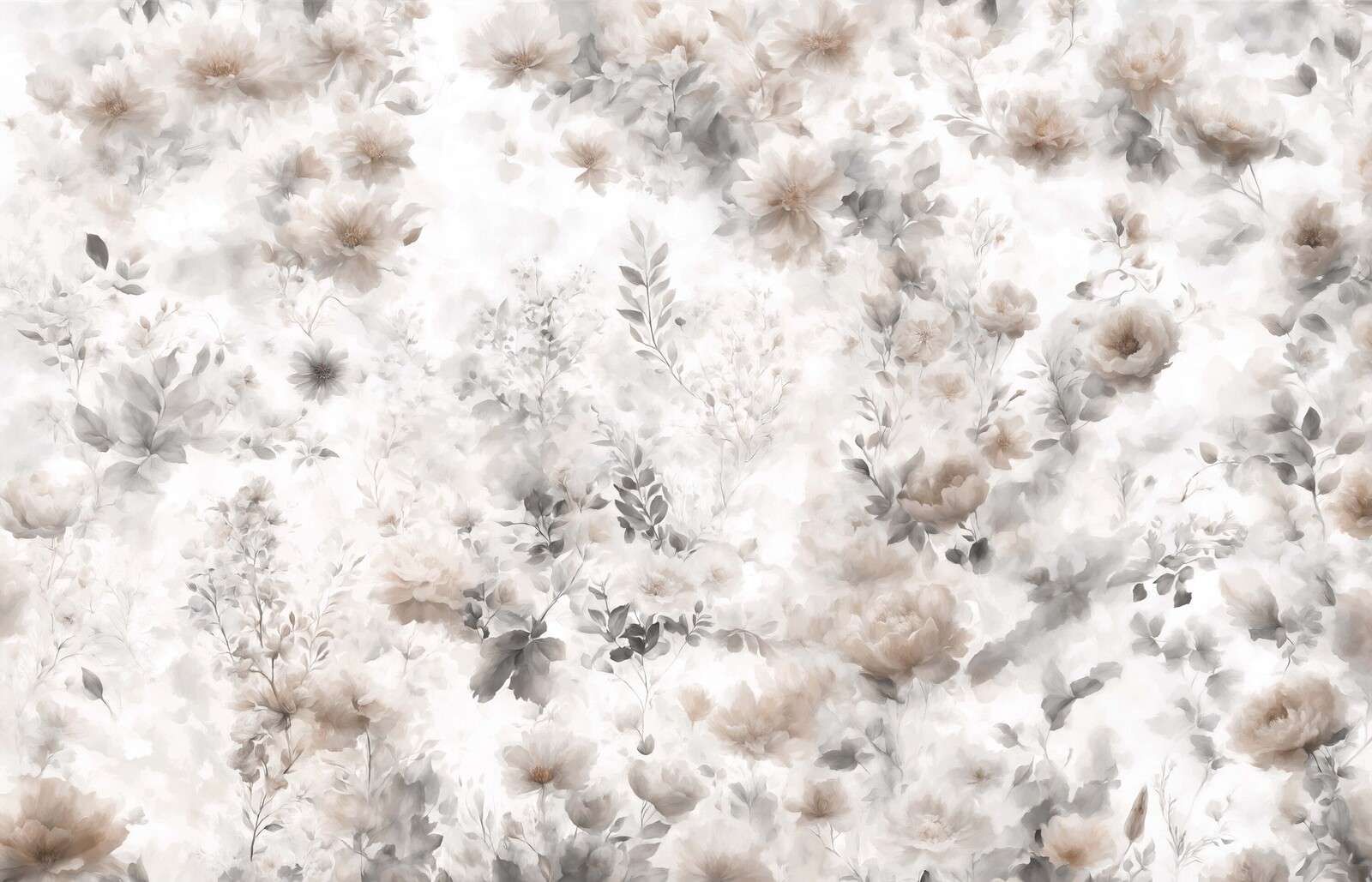 Delikatny kwiatowy nastrój - brązowy