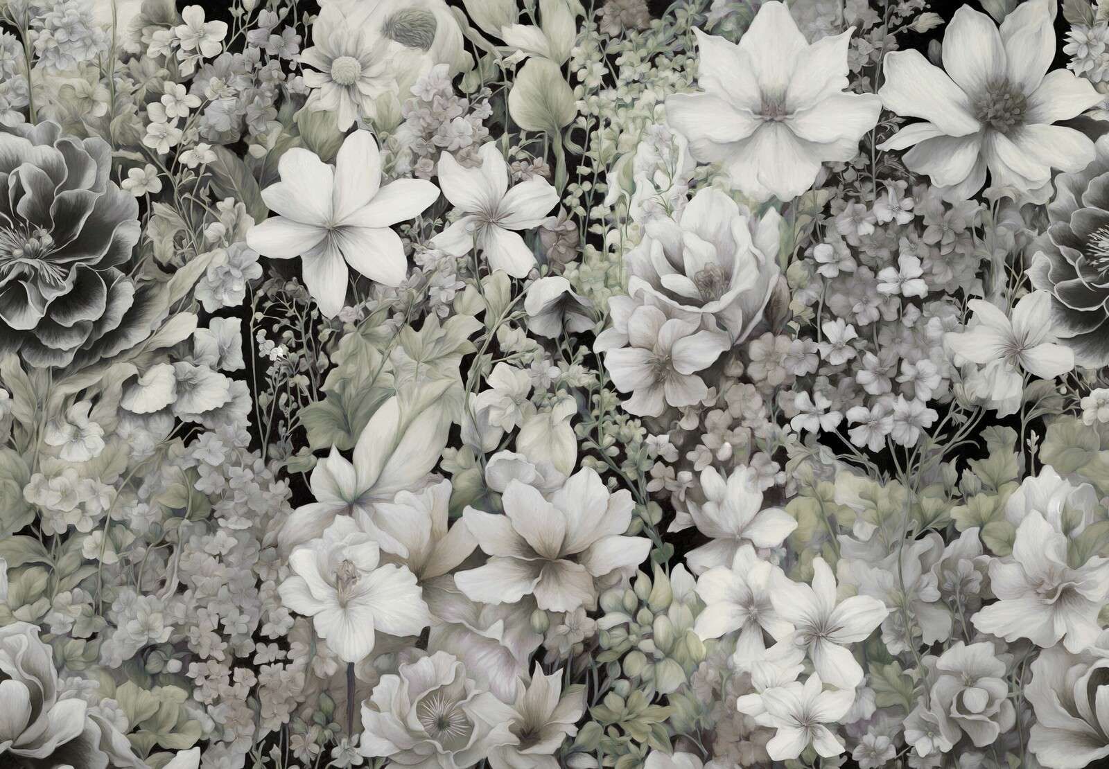 Kwiatowy festiwal bezszwowy - jasnobrązowy