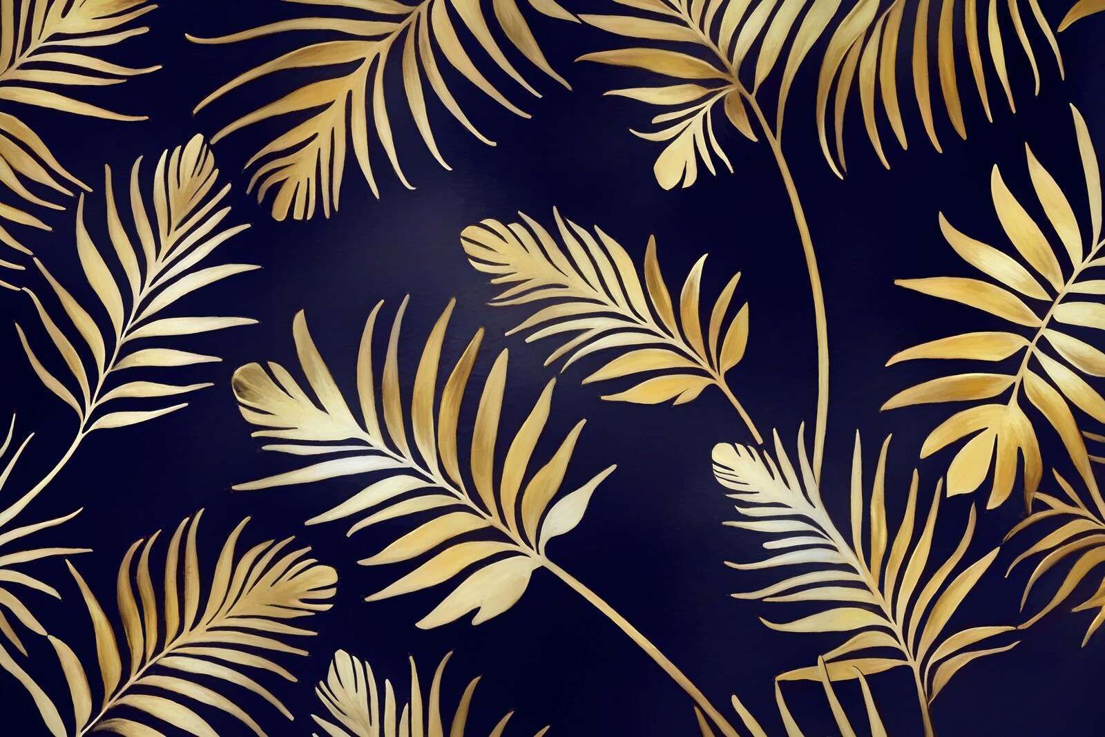 Złote liście na ciemnym miedzi.