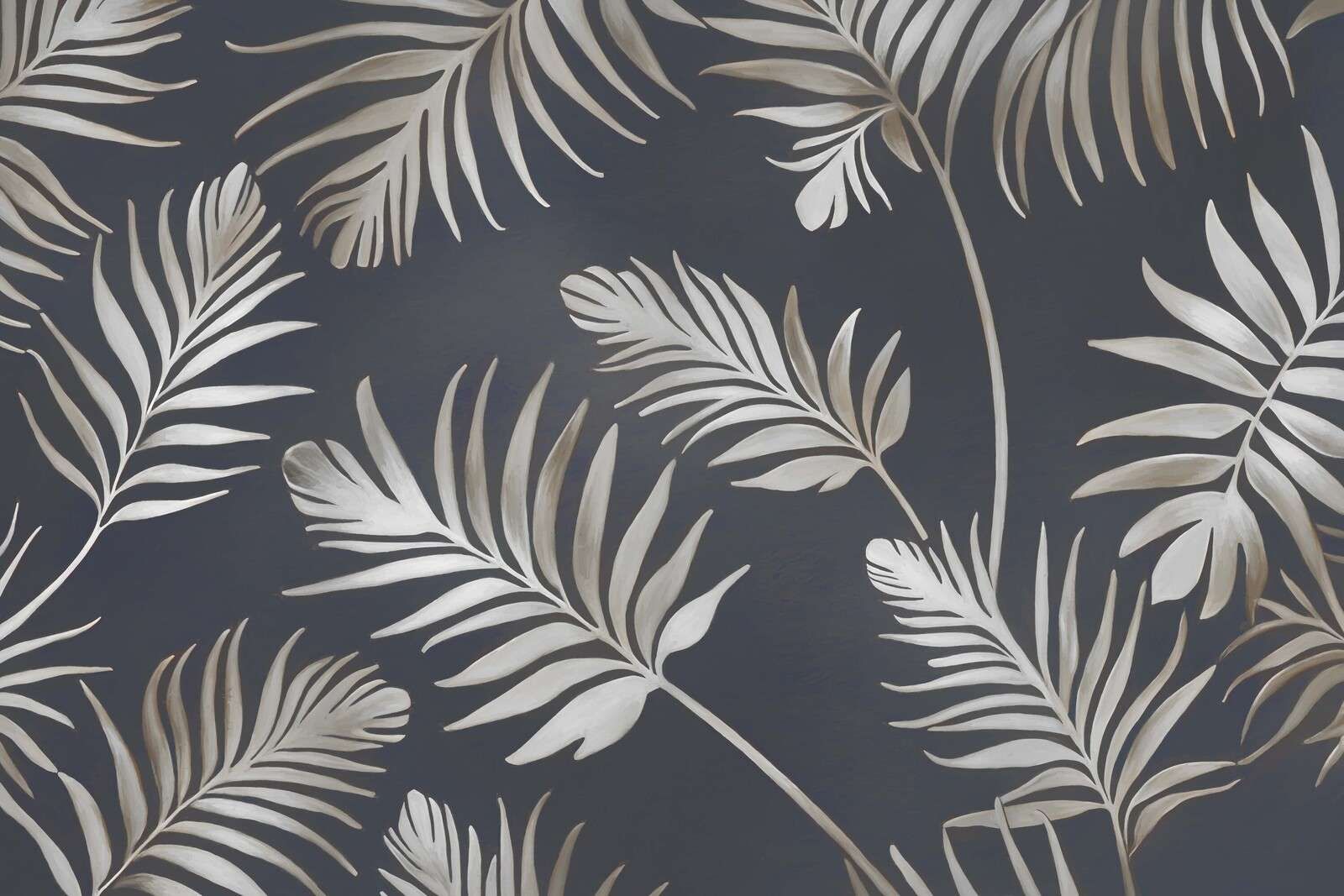 Złote liście na ciemno fioletowym tle