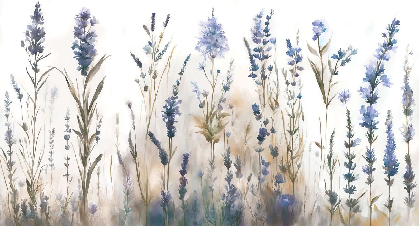 Lawendowa Polana Bezszwowy Miękki Niebieski