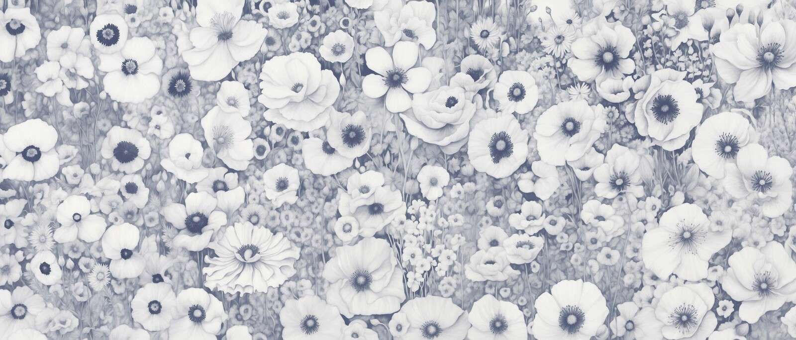 Poppy Tale Monochromatyczny Niebieski