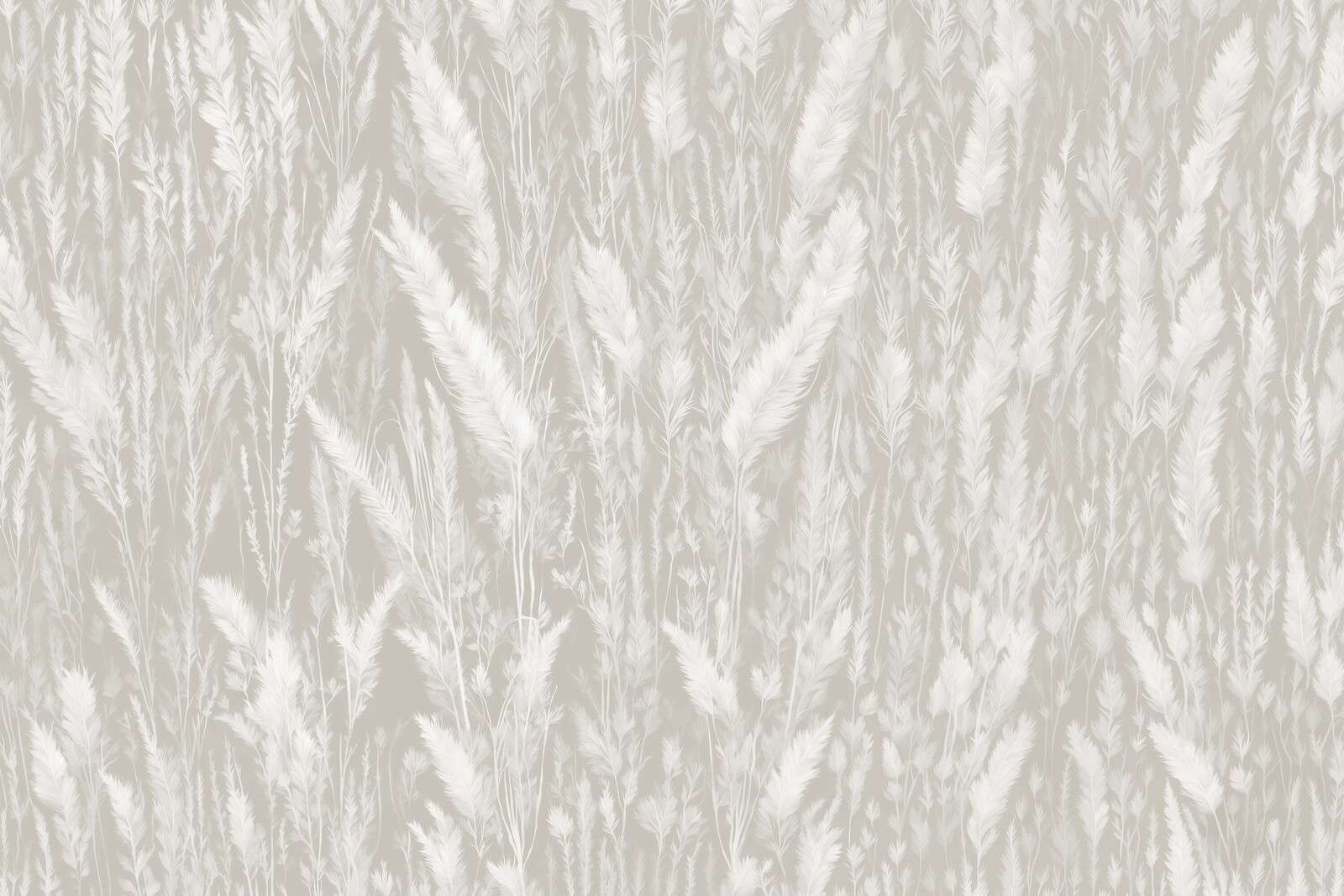 Ściana traw polowych - szara