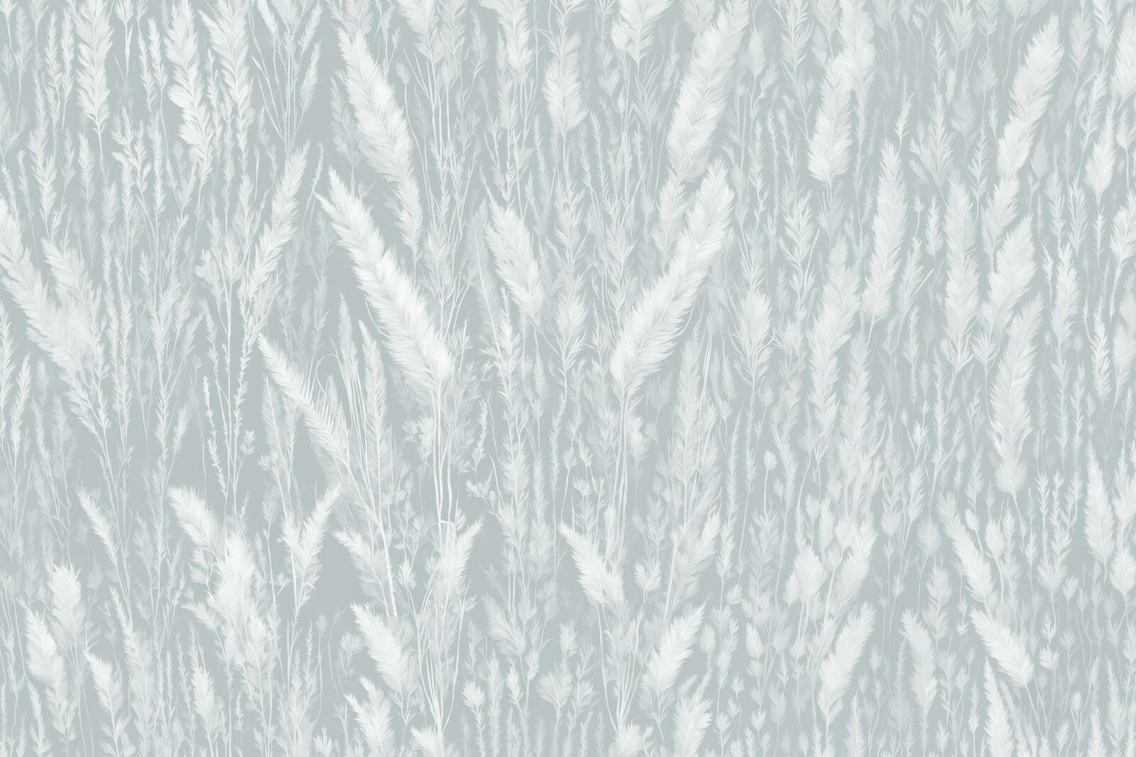 Ściana traw polnych - miętowa zieleń