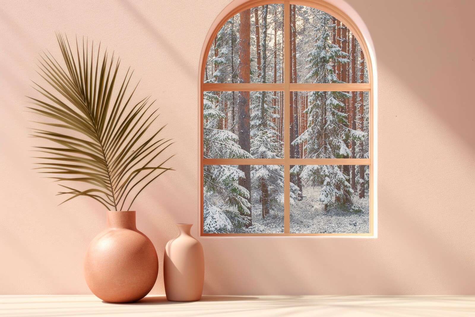 Cisza śnieżna w lesie sosnowym