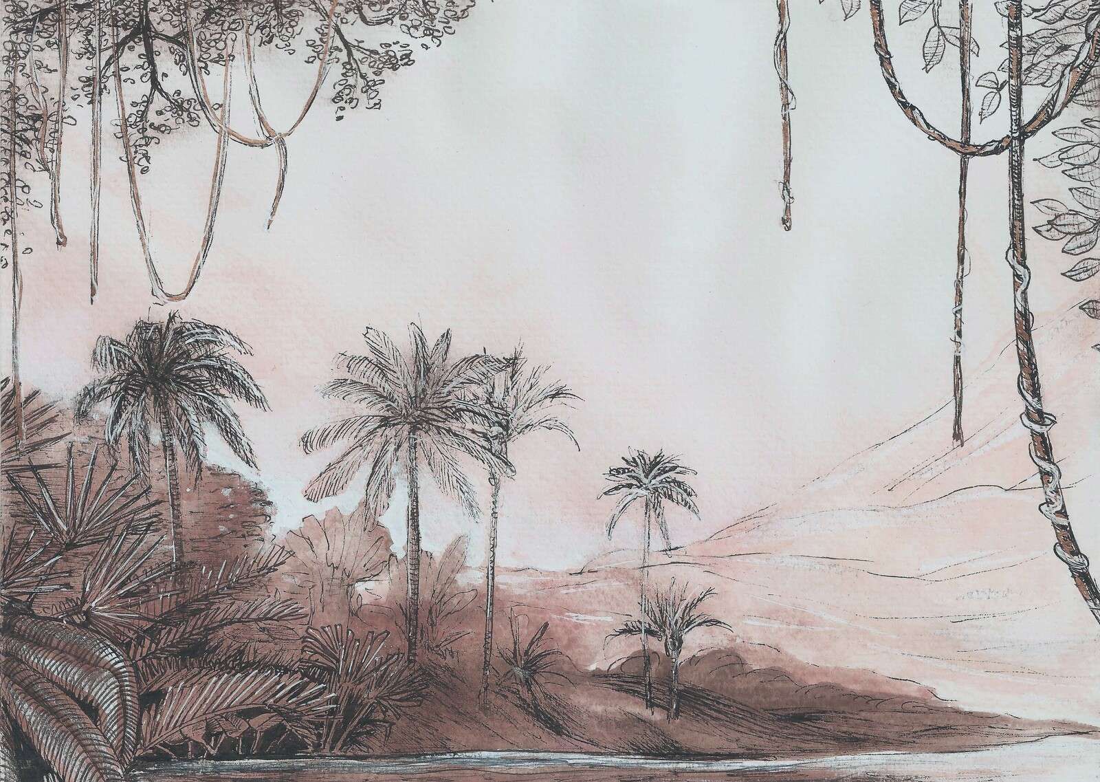 Dolina palm w różanym świetle