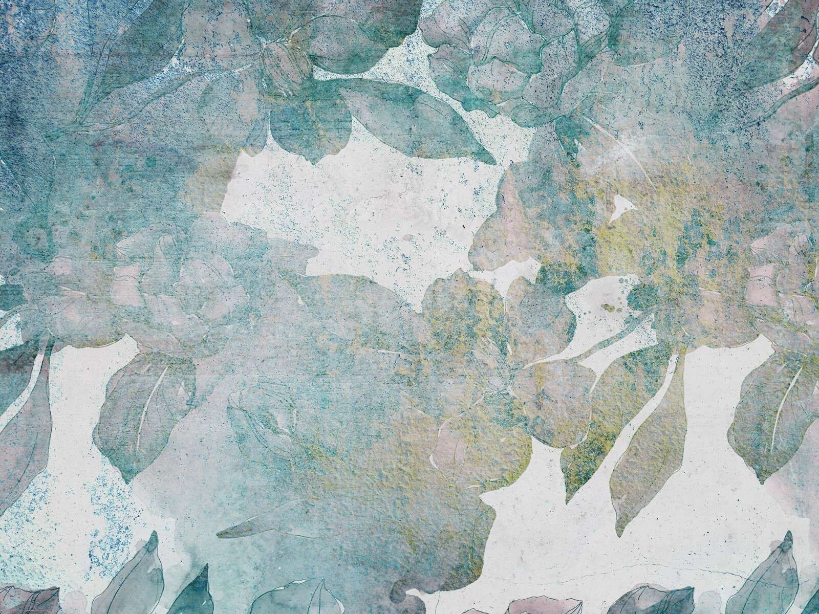 Wyblakłe piwonie w akwarelowym błękicie