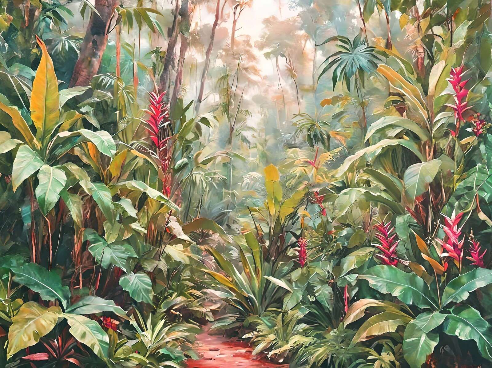 Poranne niebo nad tropikalną ścieżką