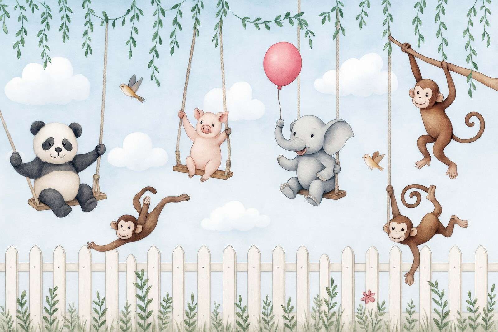 Zwierzęcy przyjaciele na placu zabaw