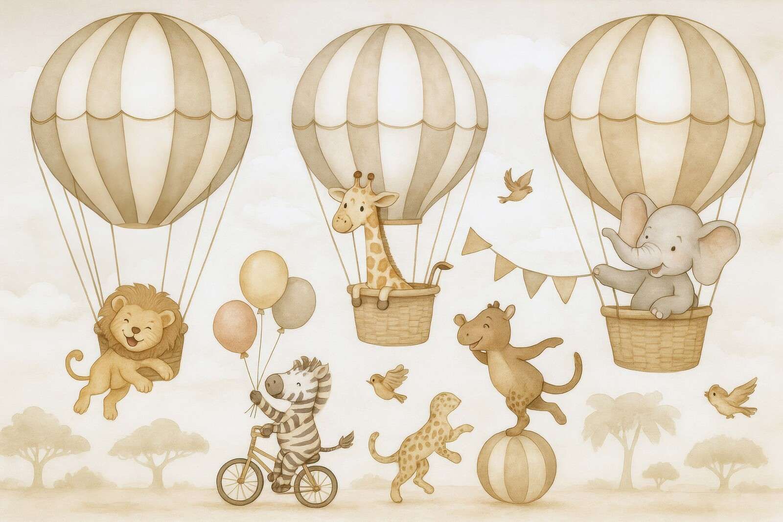 Parada zwierząt w powietrzu