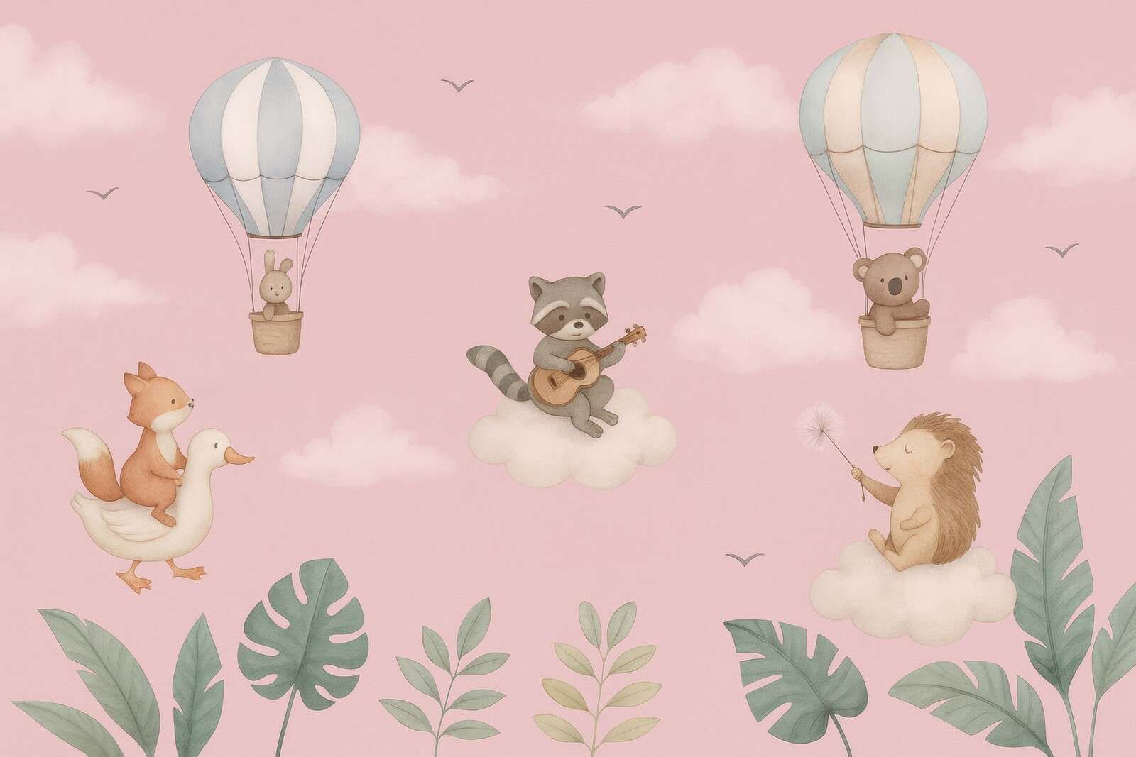 Gra światła w różowym niebie