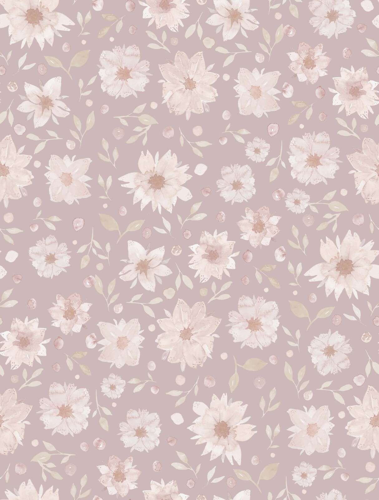 Delikatne akwarelowe kwiaty w kolorze mauve