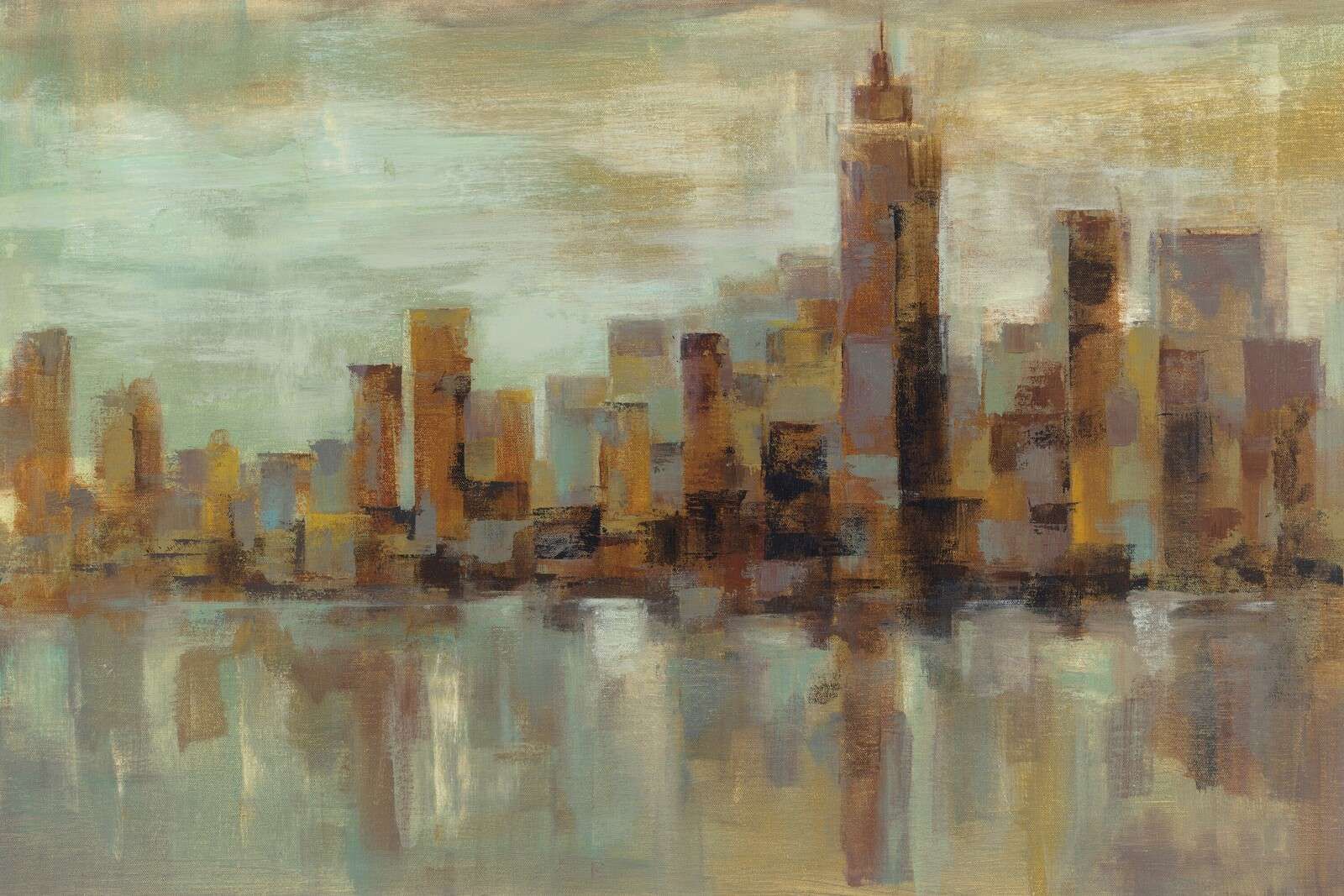 Niebieska linia horyzontu w świetle miedzi.