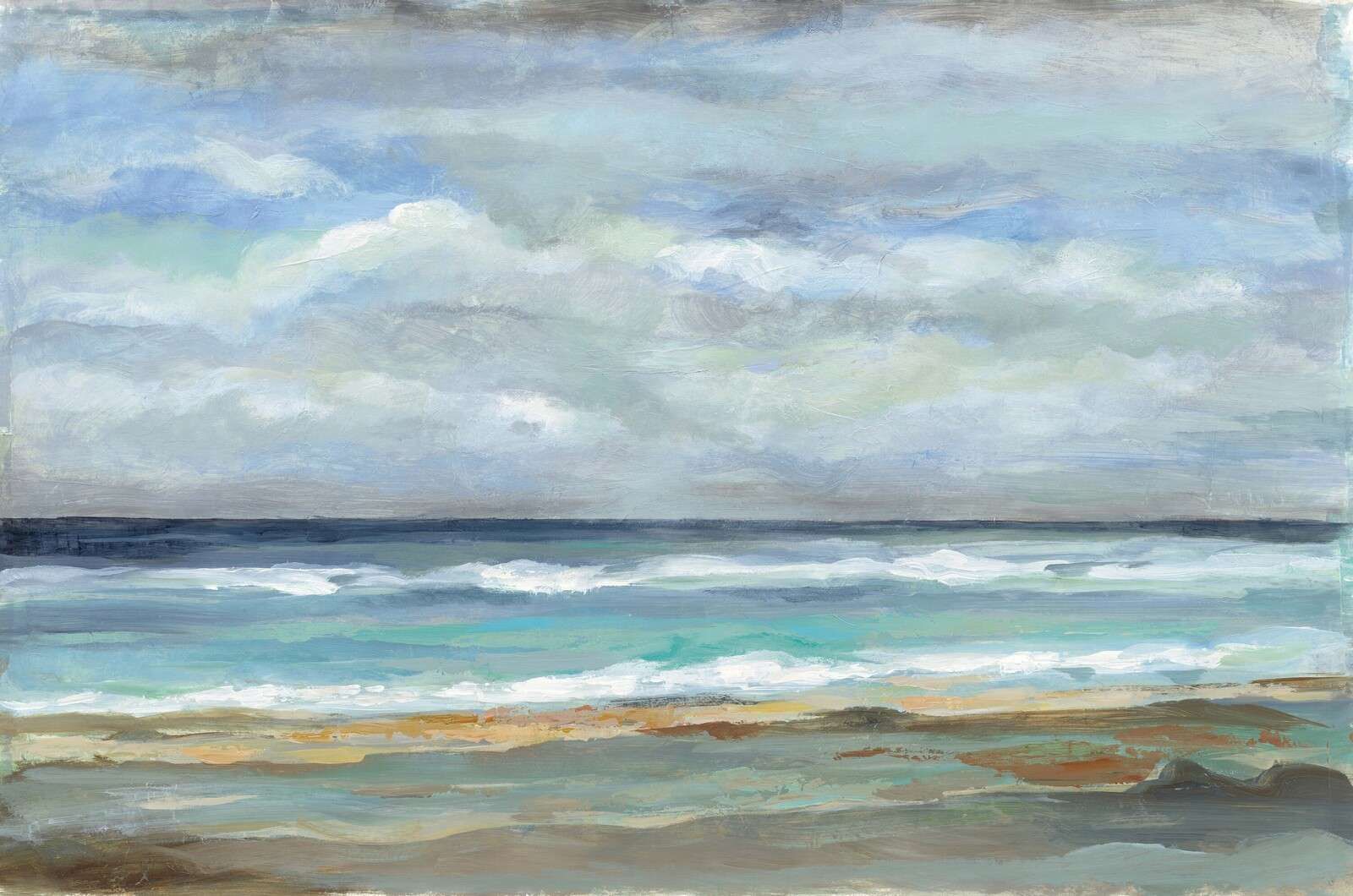 Spokojne morze pod chmurami