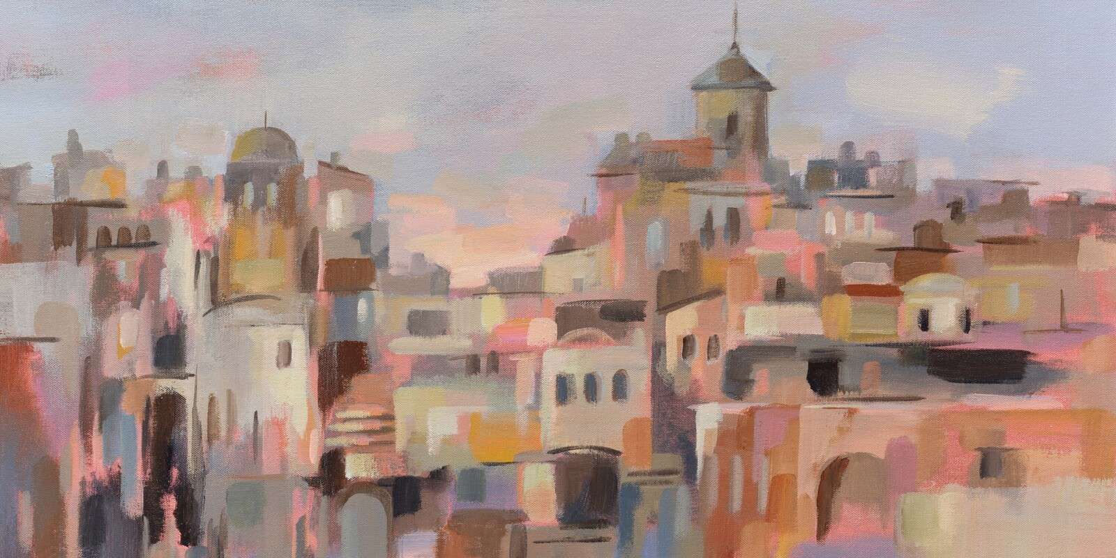 Światło wieczorne na ciepłych murach miejskich