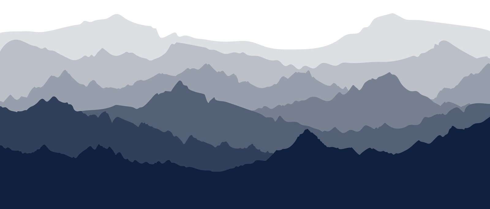 Spokojne niebieskie pasma gór