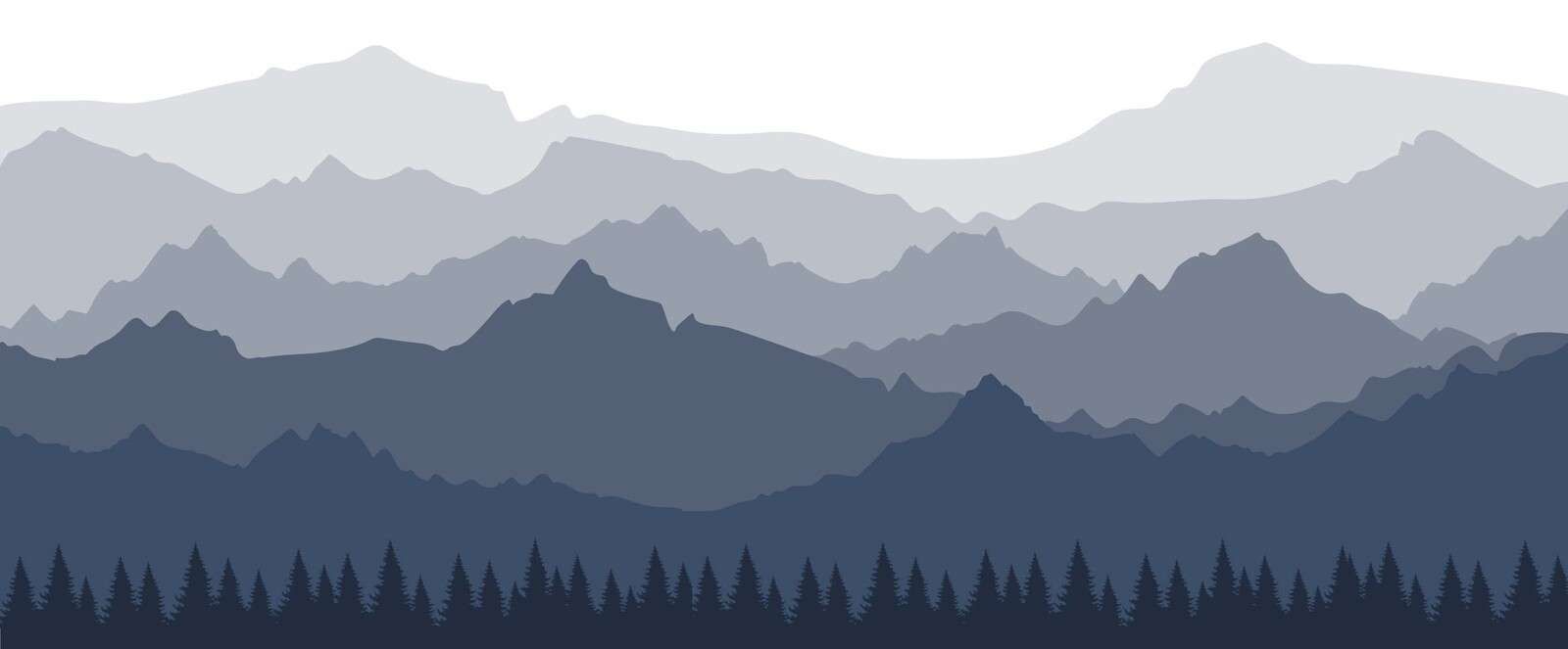 Ciemne góry z lasem świerkowym