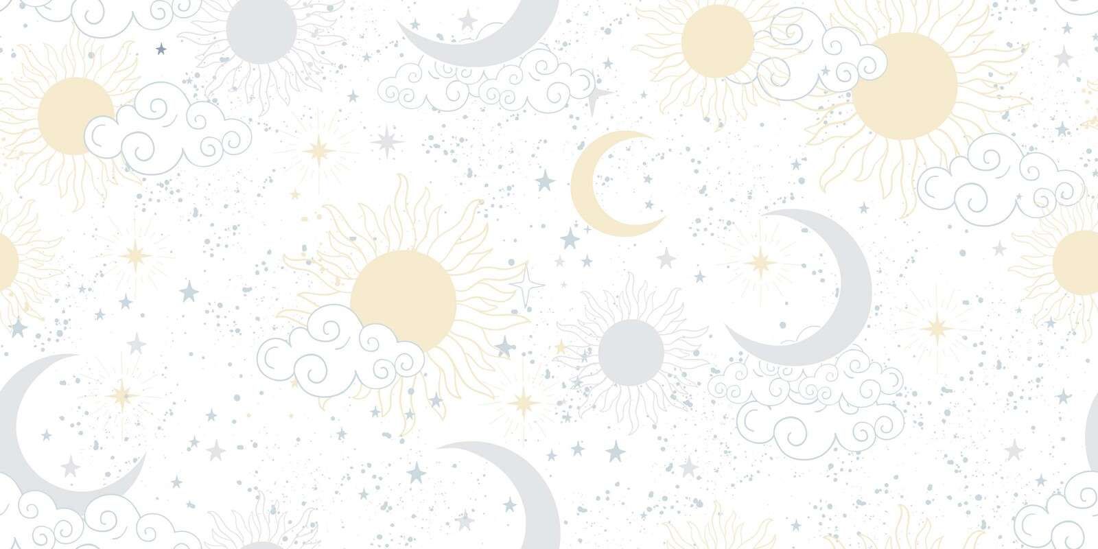 Jasne słońce i księżycowe niebo