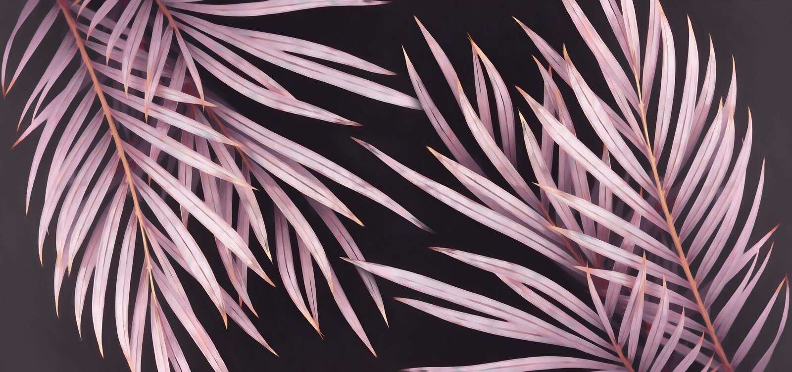 Delikatne liście palmowe w odcieniu starego różu