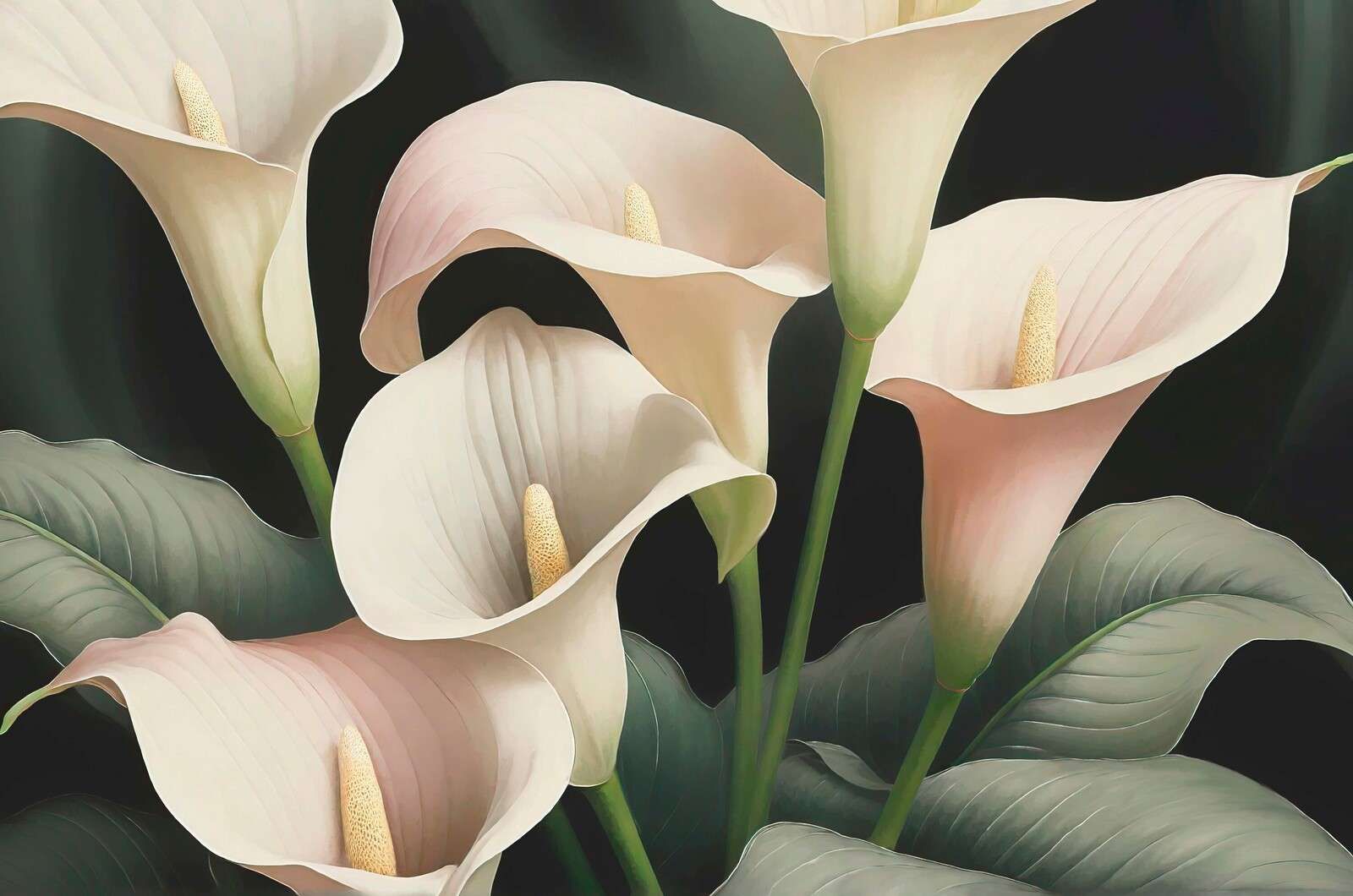 Eleganckie calla lilies w kremowym kolorze