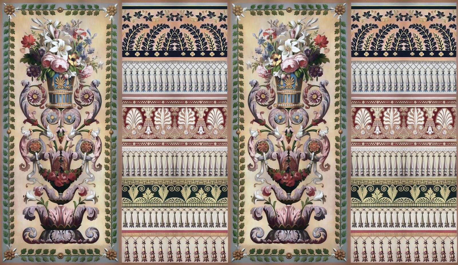 Klasyczna urna kwiatowa z ornamentami