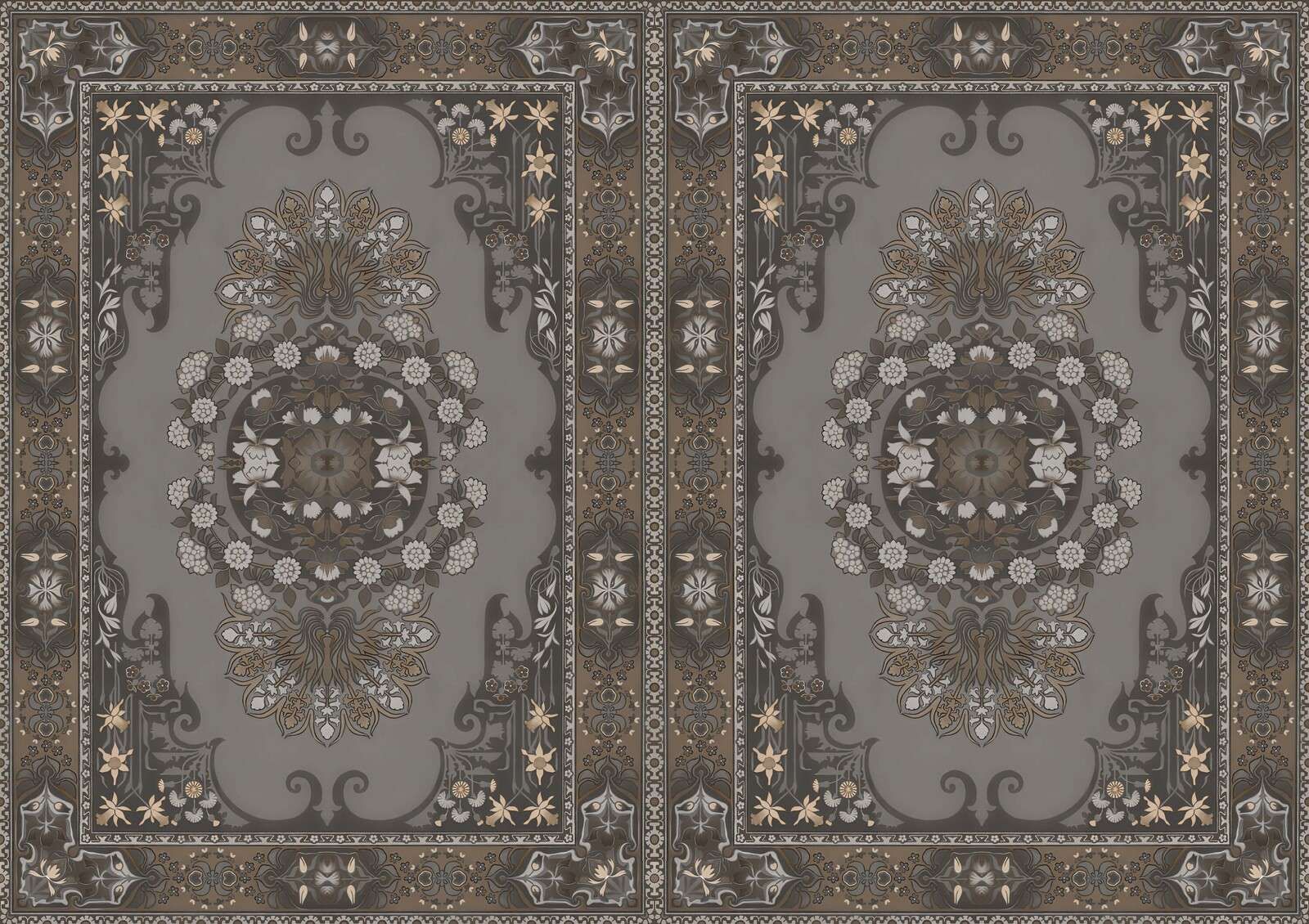 Klasyczne ornamenty w ciemnym taupe