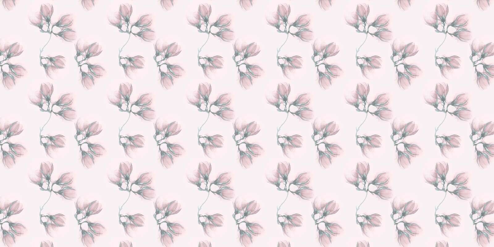 Miękkie gałązki magnolii na pudrowym różu