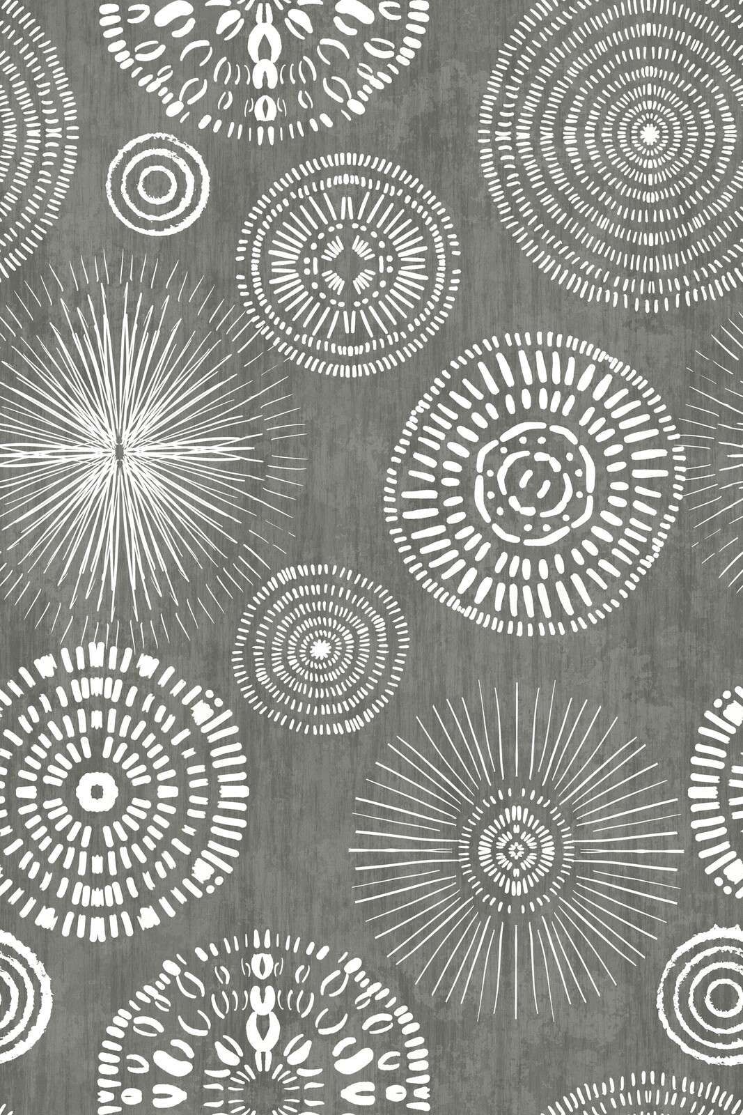 Pełne wdzięku boho kręgi biało-szare