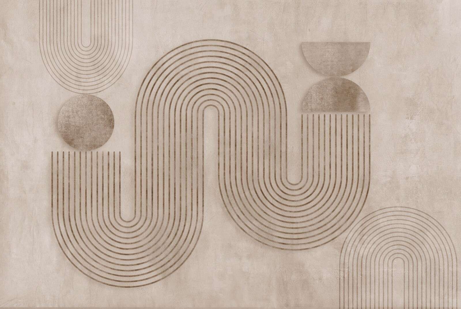 Dynamiczna równowaga, nowoczesna sztuka, beżowy