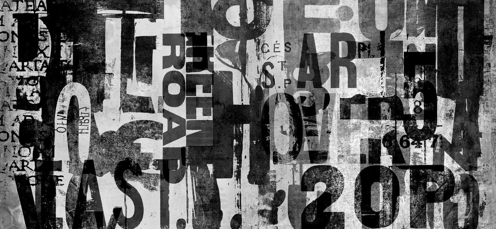 Typografia street art szara