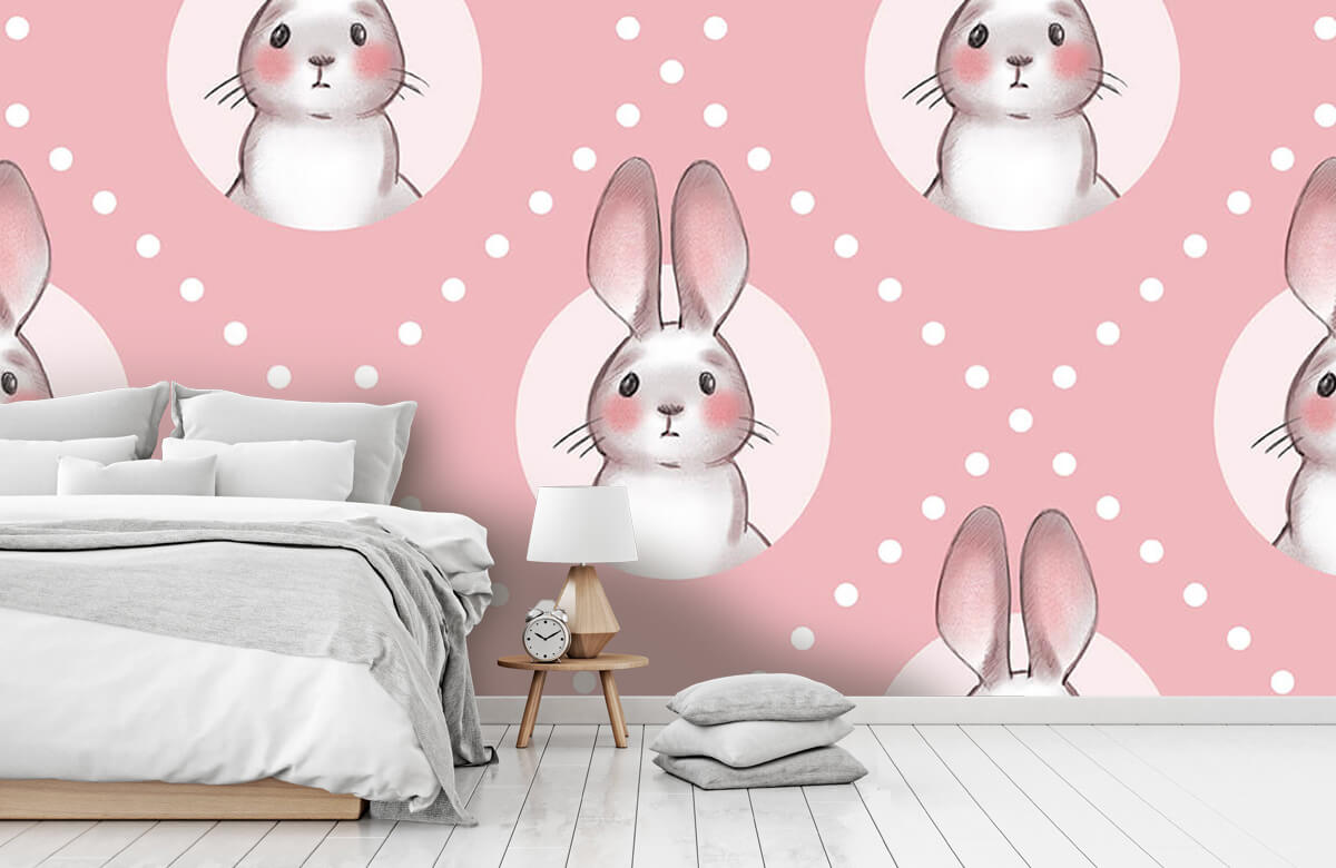 Pattern Różowy wzór królika 2