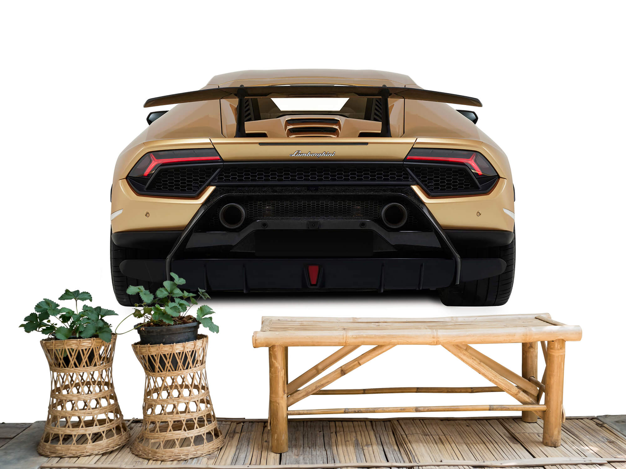 Wallpaper Lamborghini Huracán - Widok z tyłu, biały 4
