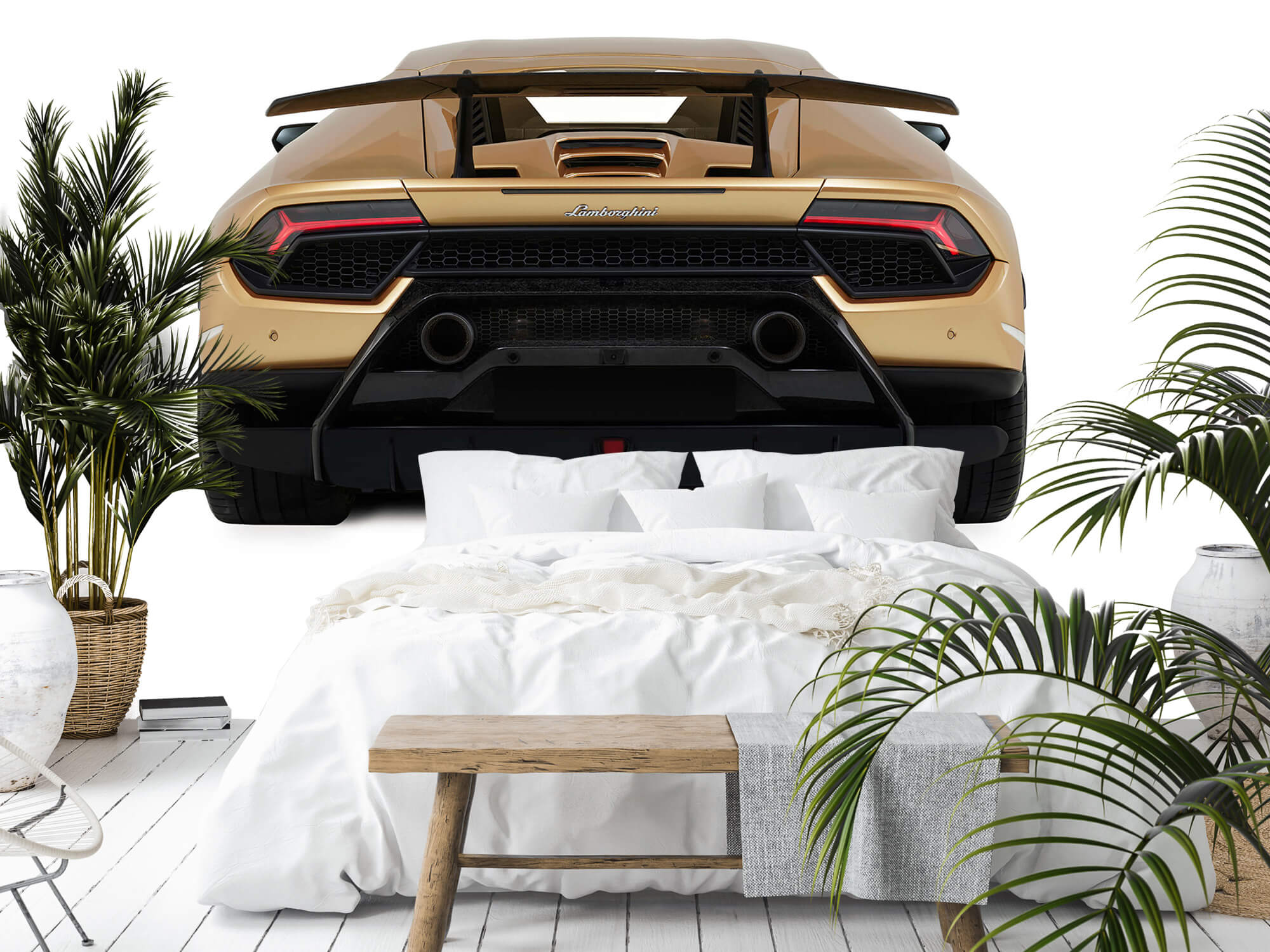 Wallpaper Lamborghini Huracán - Widok z tyłu, biały 12