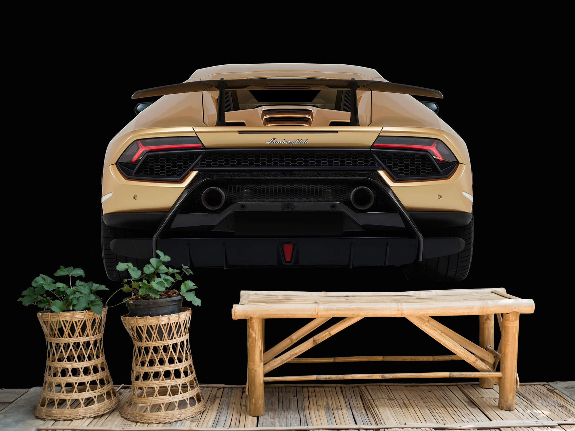 Wallpaper Lamborghini Huracán - Tył, czarny 3