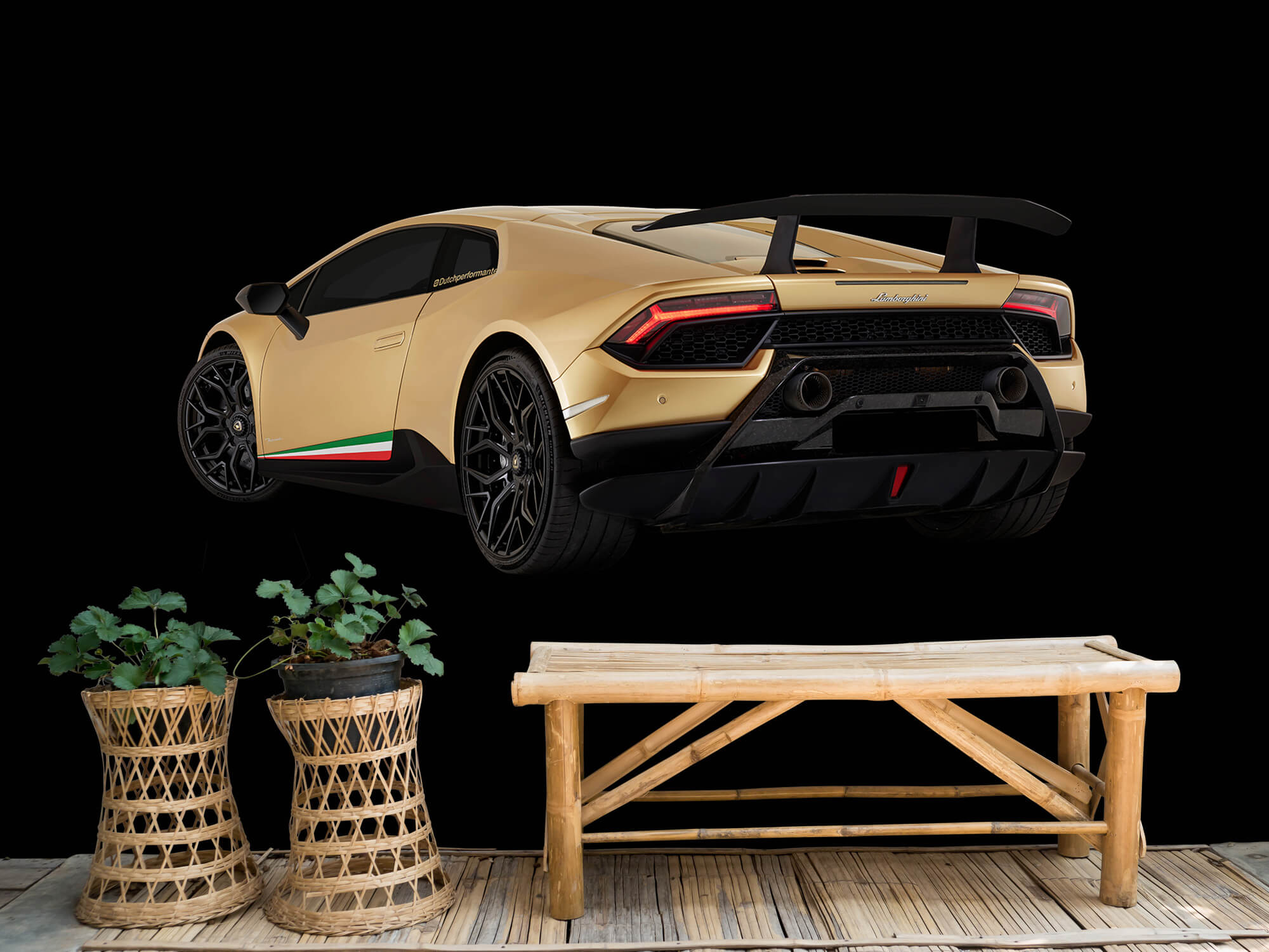 Wallpaper Lamborghini Huracán - Lewa tylna Strona, czarny 6