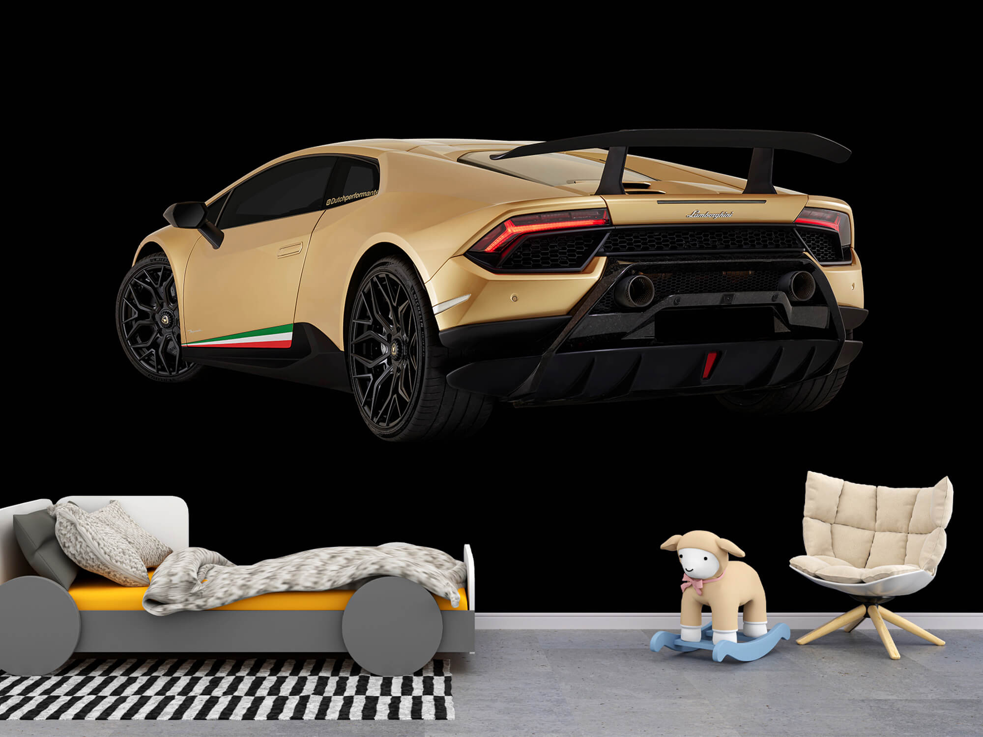 Wallpaper Lamborghini Huracán - Lewa tylna Strona, czarny 2