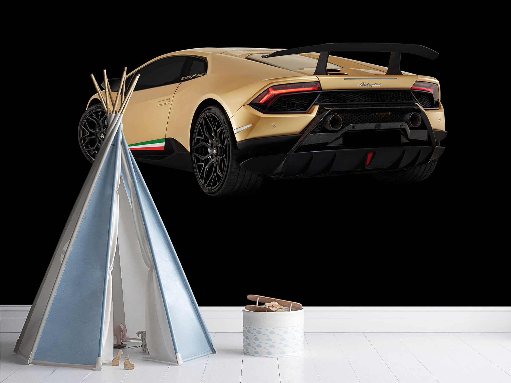 Wallpaper Lamborghini Huracán - Lewa tylna Strona, czarny 4